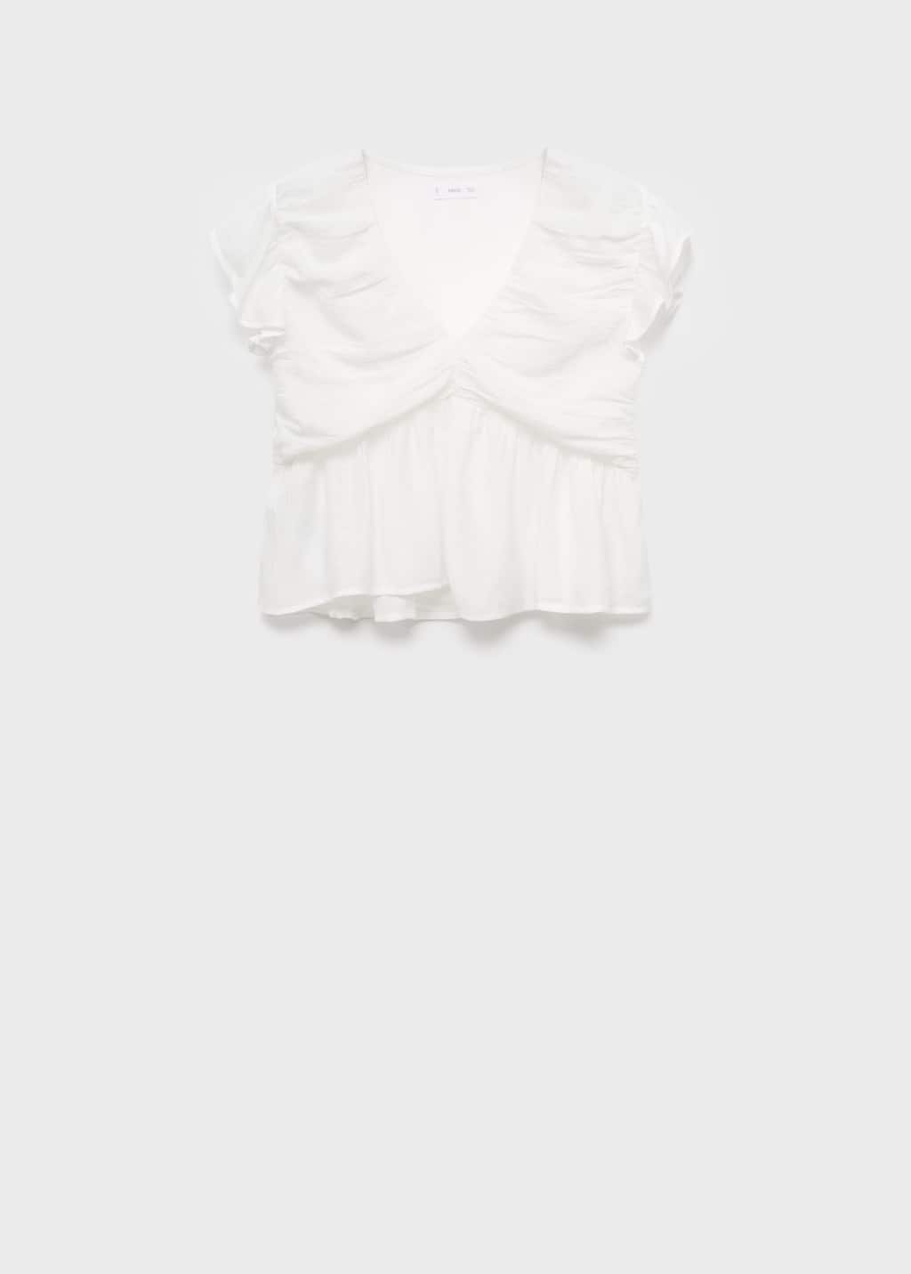 Ruffled shirred blouse