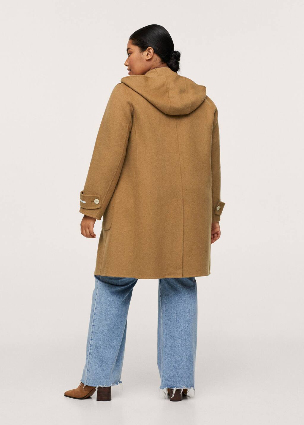 mango hooded wool coat