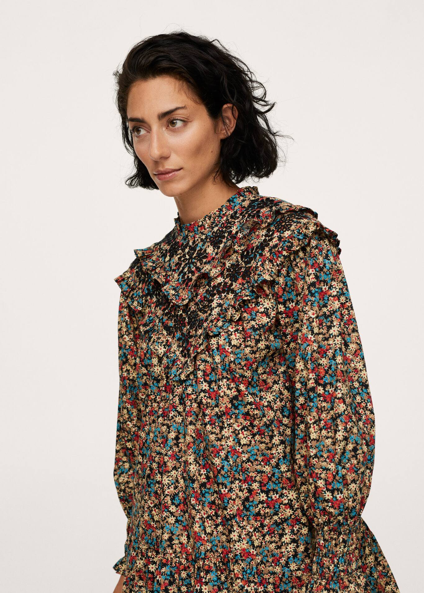 Embroidered printed dress Women MANGO OUTLET USA