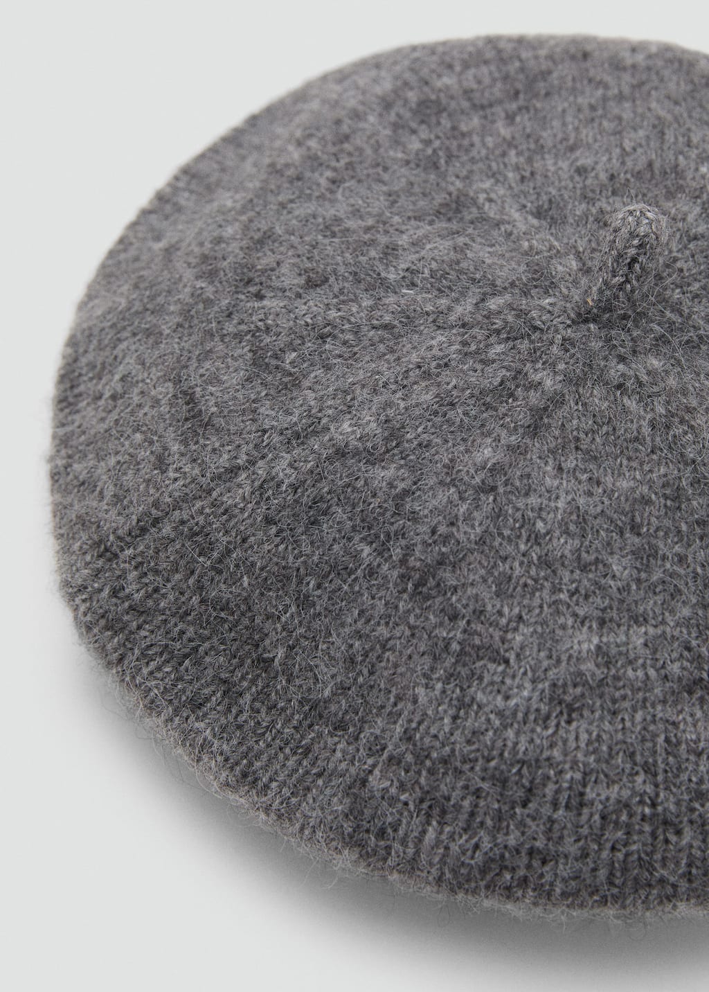 Mango Striped Beret Medium Heather Grey In Gray