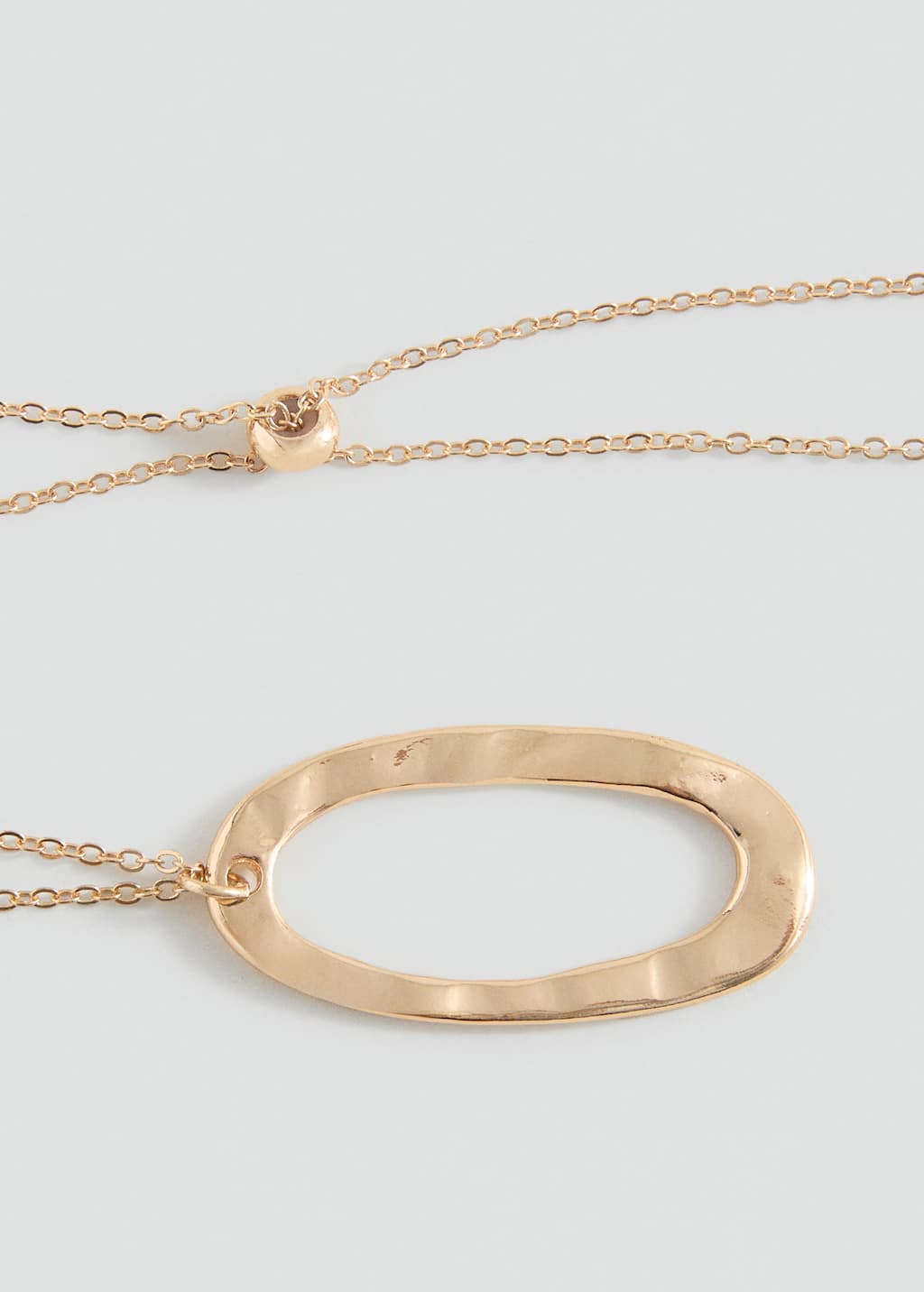 Mango Teen Metal Pendant Necklace Gold