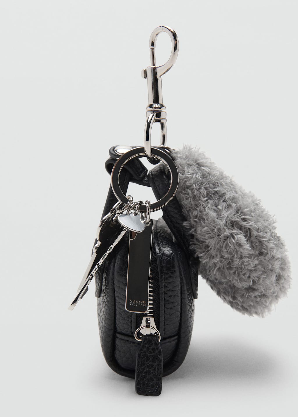 Mango Multi-charm Bear Handbag Keyring Grey In Gray