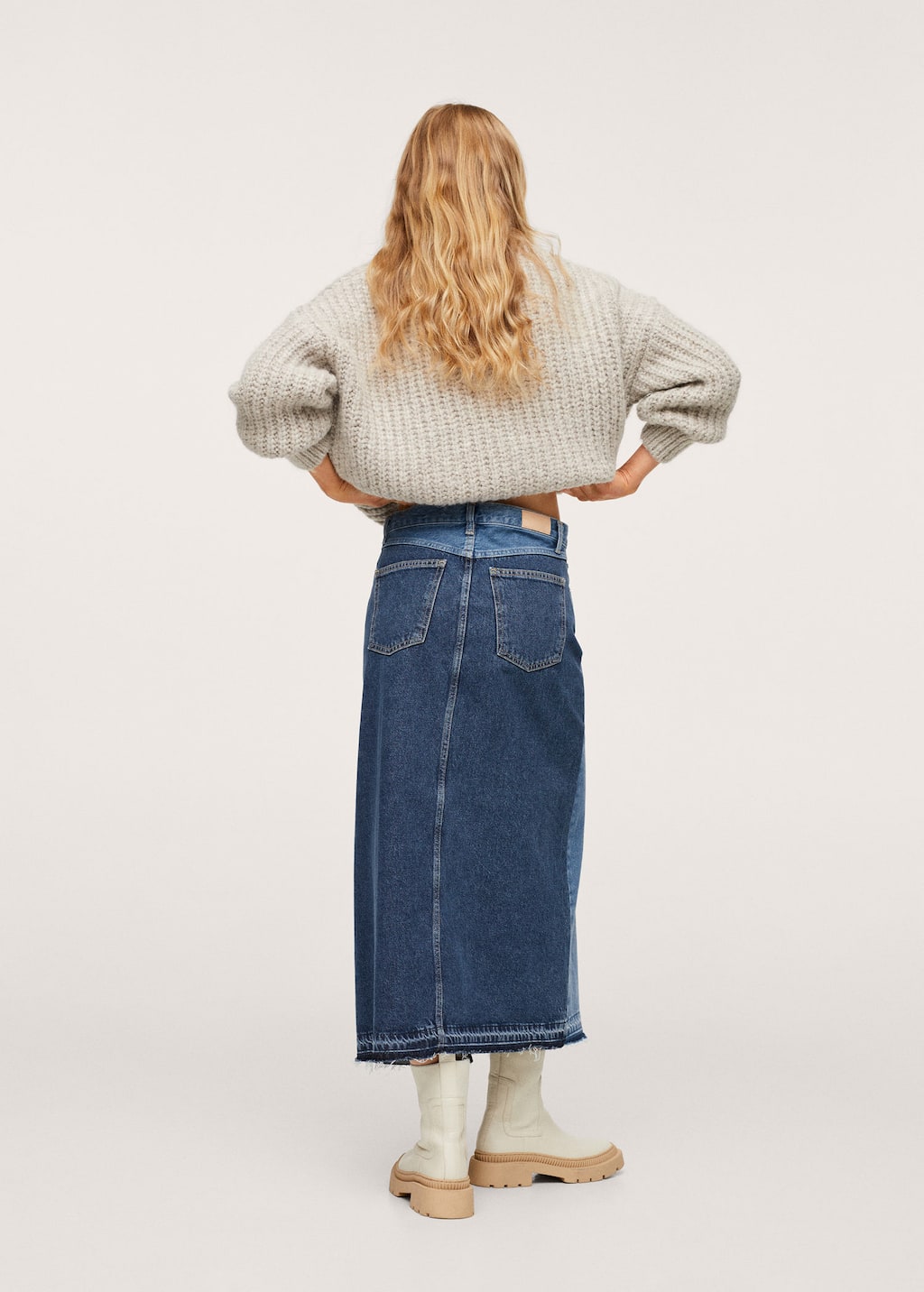 Mango Contrast denim skirt 17036315 TM