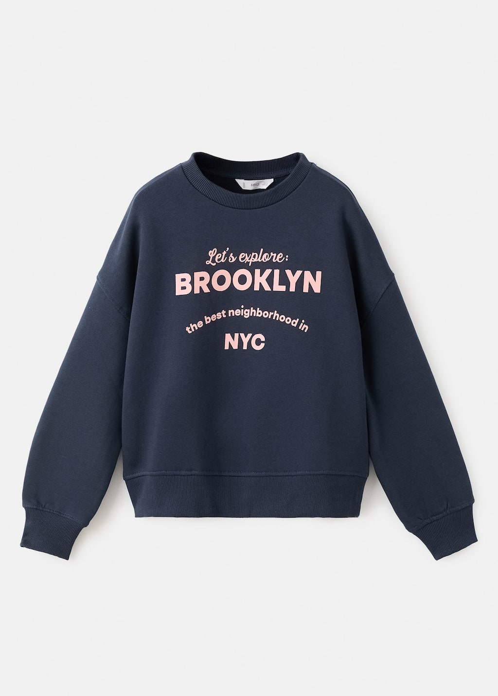 Mango Kids' Printed Cotton Sweatshirt Dark Navy In Blue