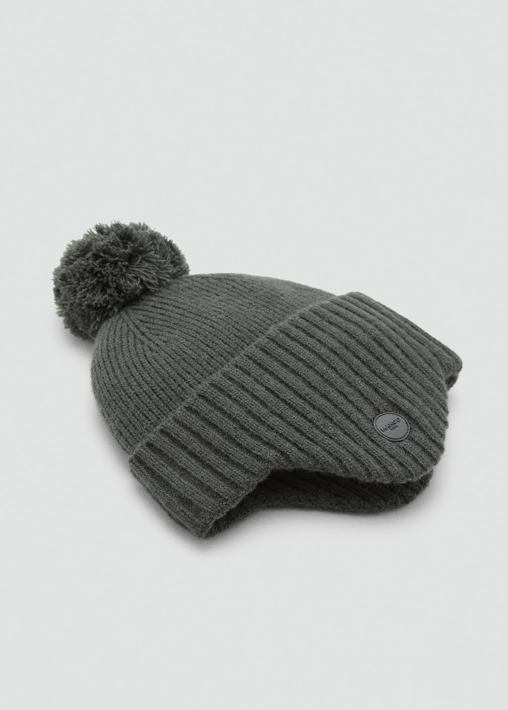 Mango Earmuff Knitted Hat Khaki In Gray
