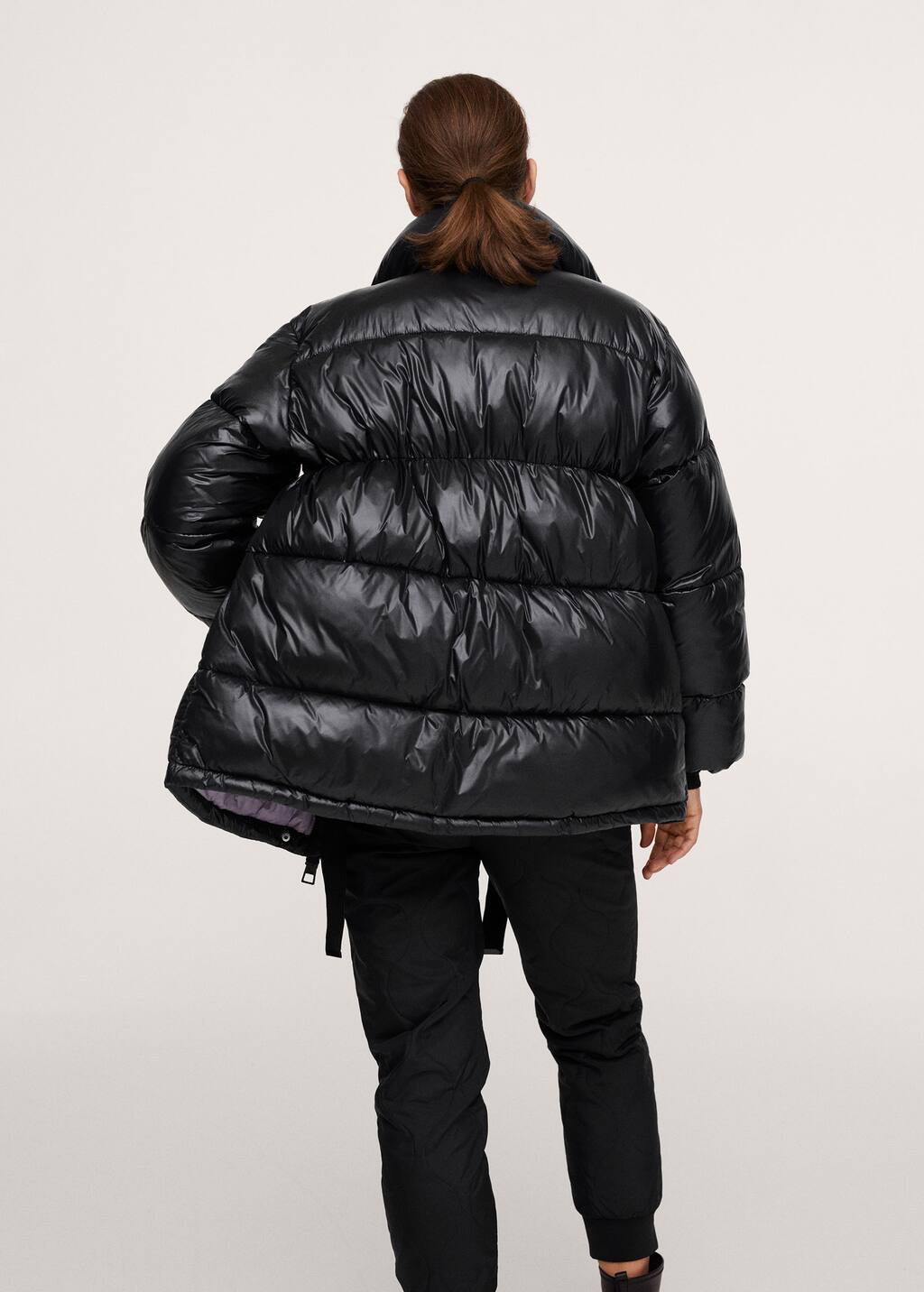 mango black puffer coat