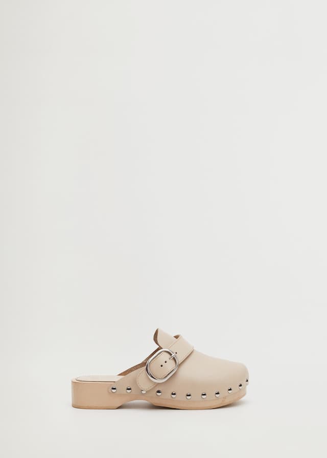 mango studded leather clog
