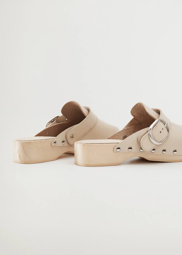 mango studded leather clog