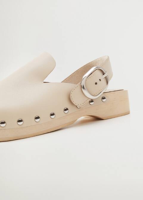 mango studded leather clog