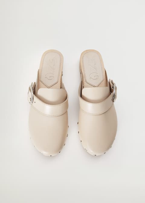 mango studded leather clog