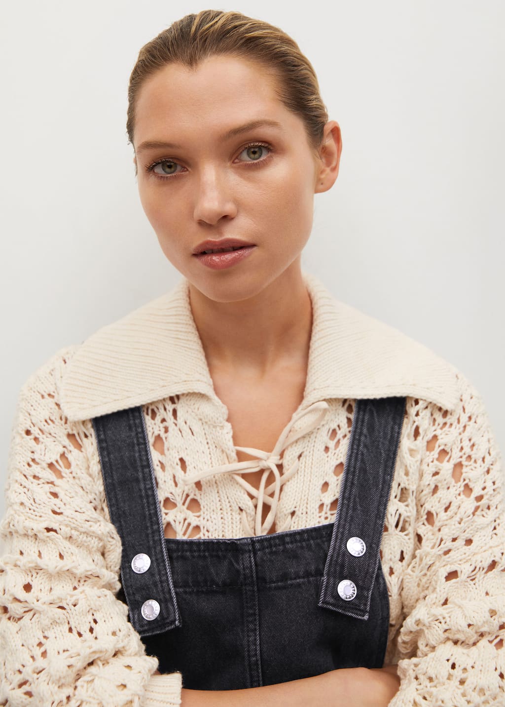 black denim pinafore