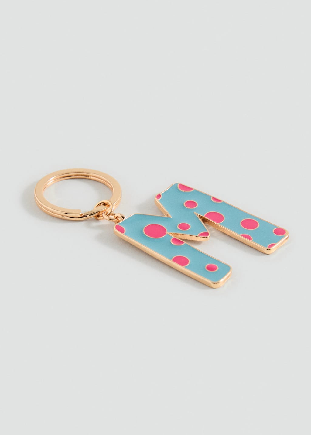 Mango Kids' Key Ring With Initials Sky Blue