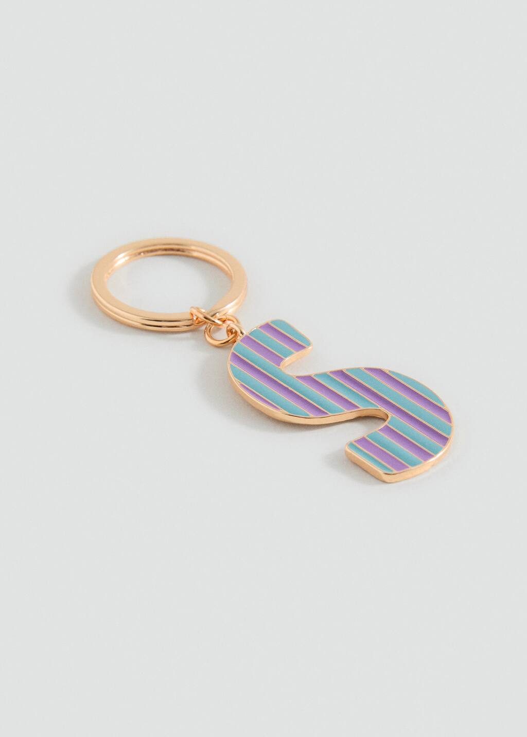 Mango Kids' Key Ring With Initials Lilac