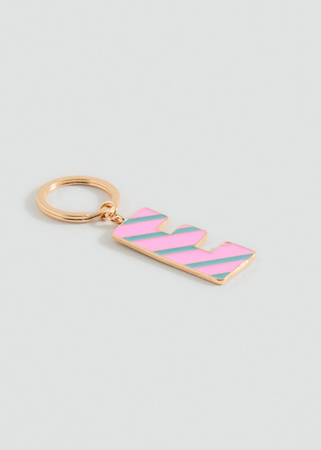 Mango Kids' Key Ring With Initials Pink