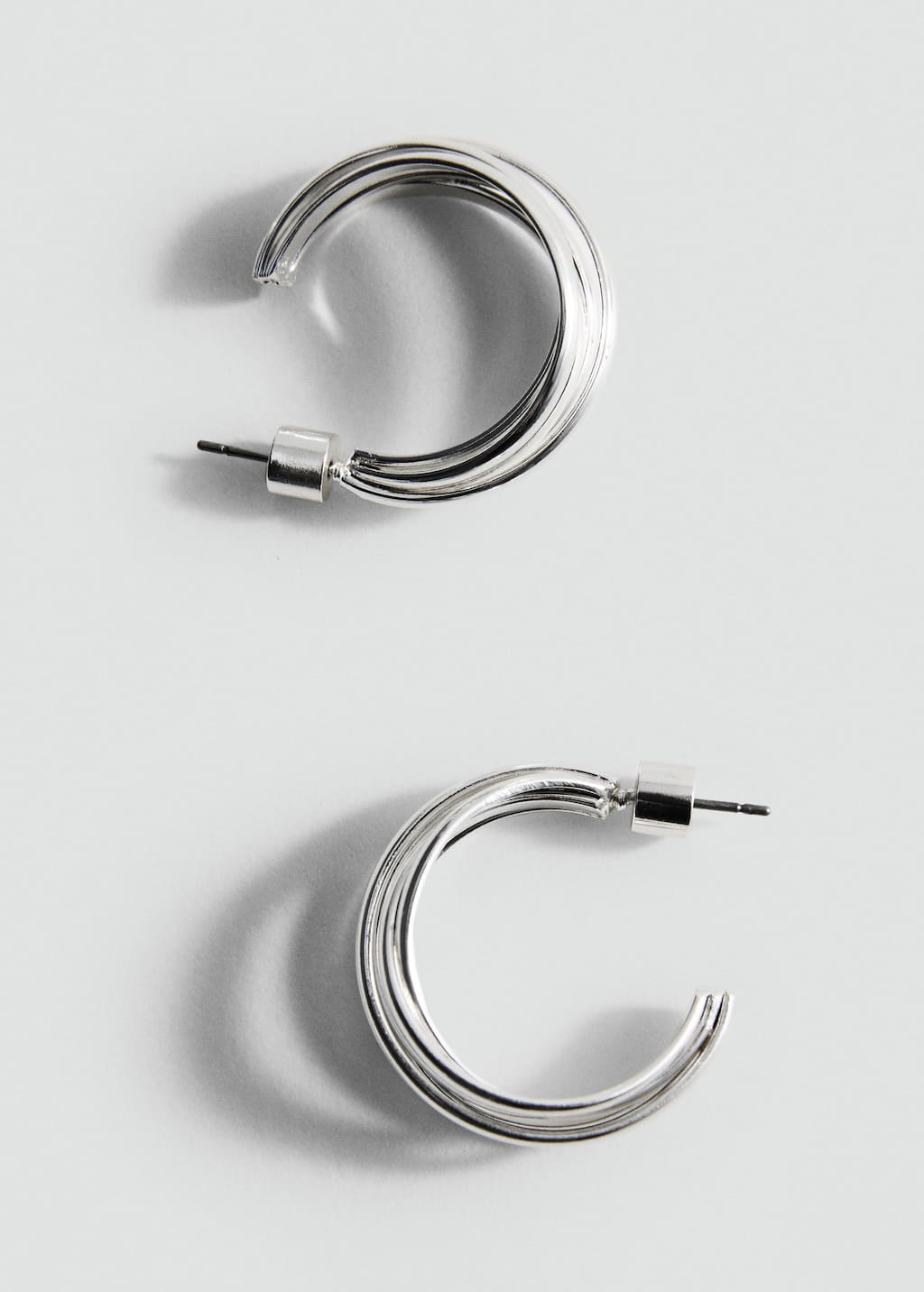 Mango Créoles Ouvertes Entrelacées Argent - Femme - Taille Unique -