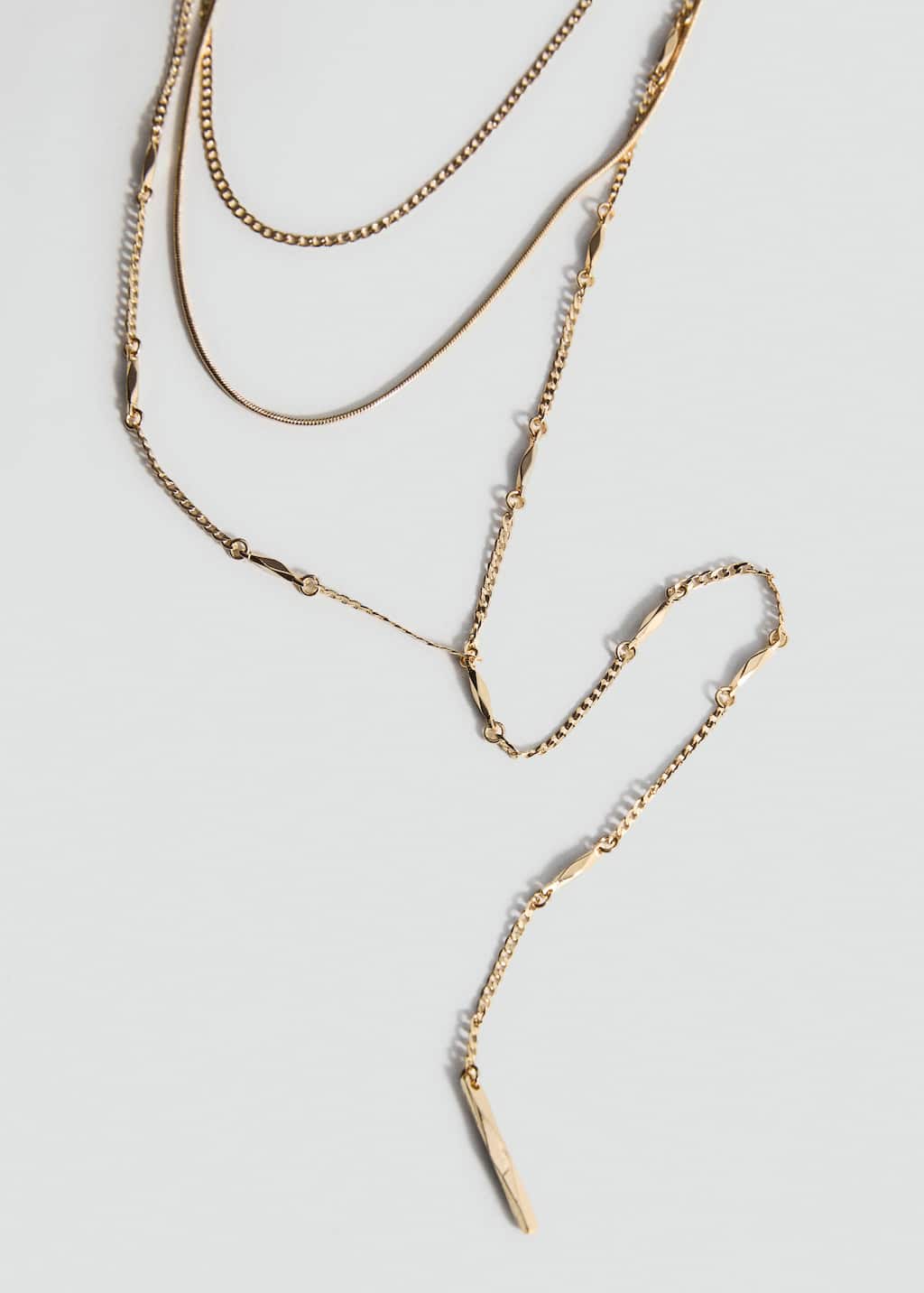 Mango Collier Long Combiné Or - Femme - Taille Unique -