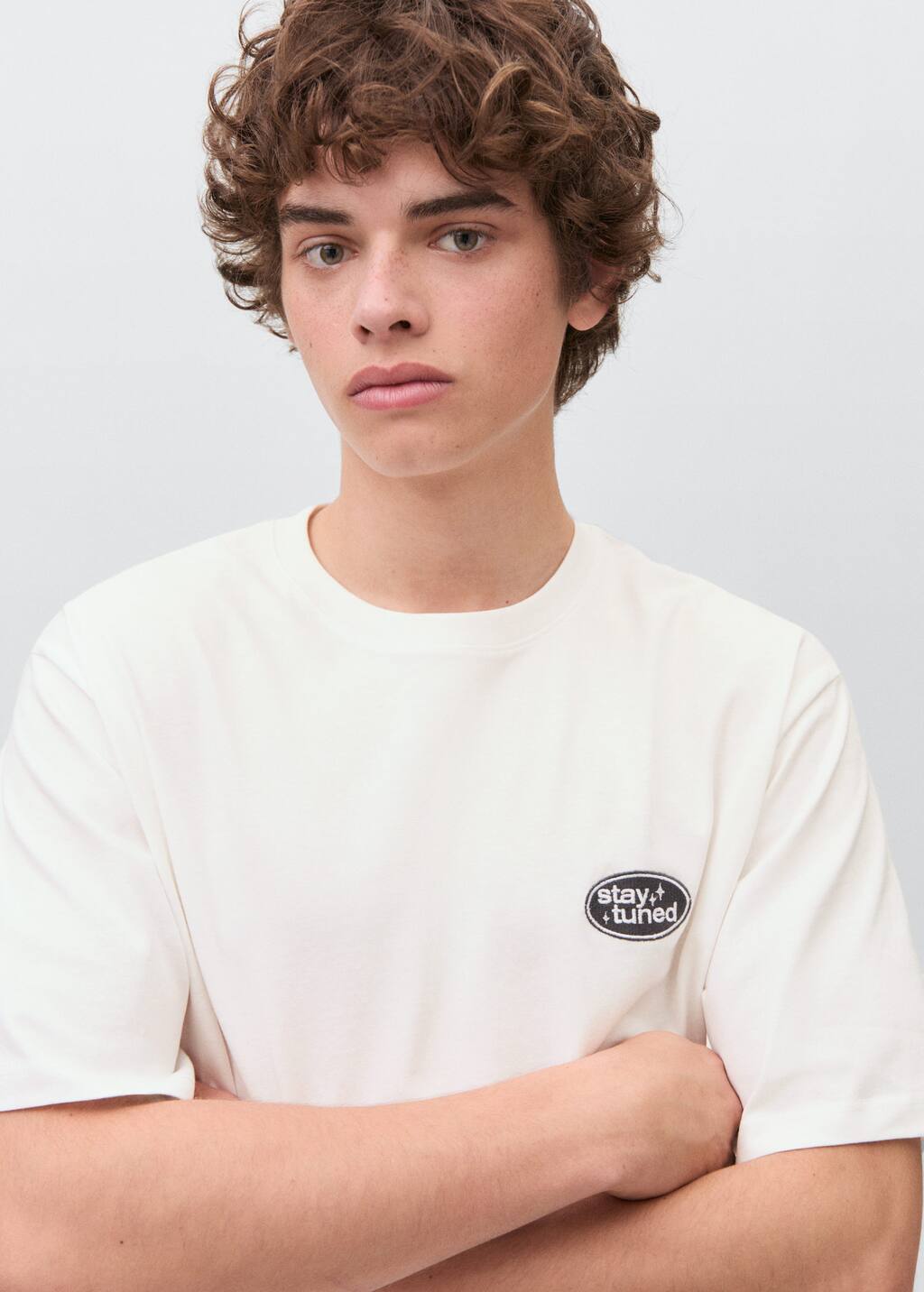 Embroidered printed T-shirt