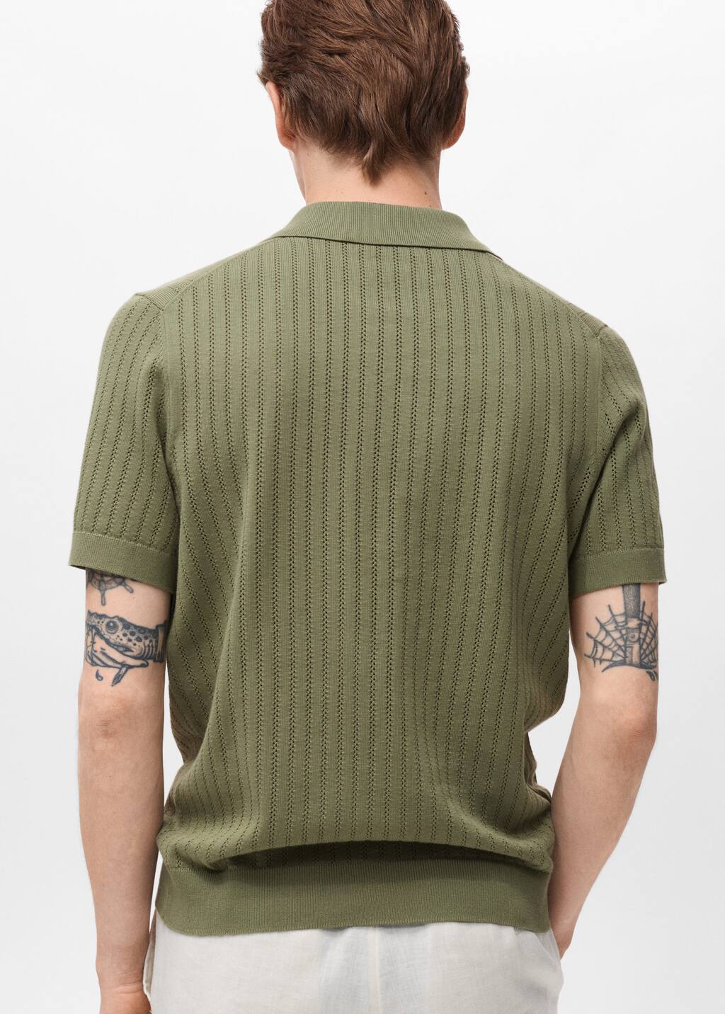 Cotton blouse with lace detail