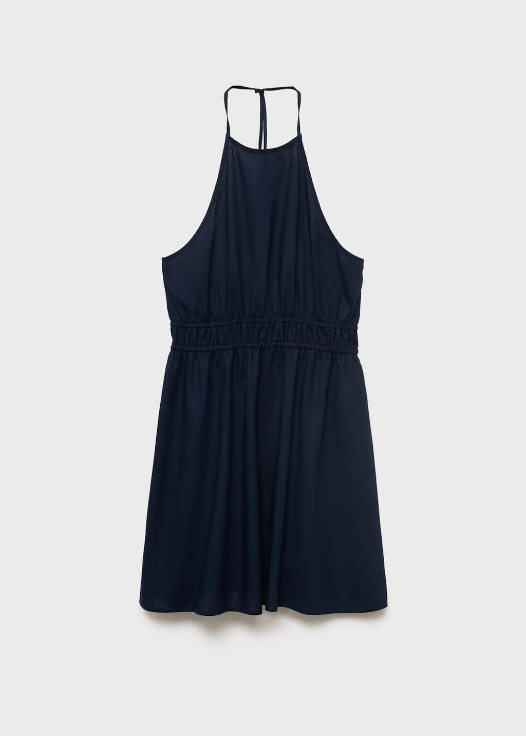 Halter-neck linen dress