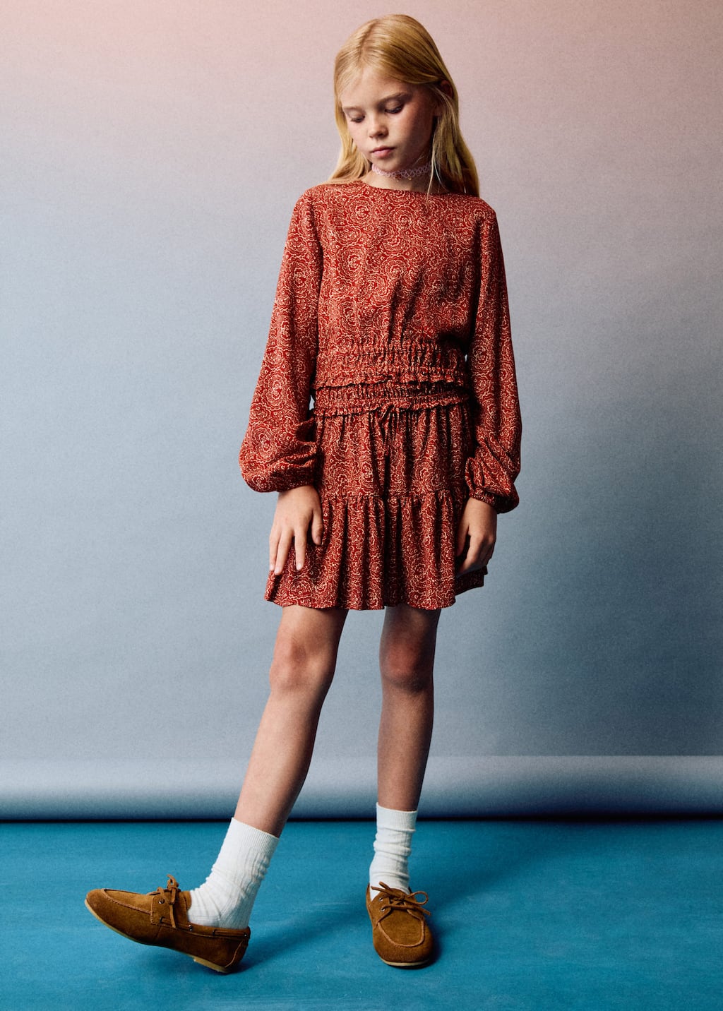 Printed short skirt
