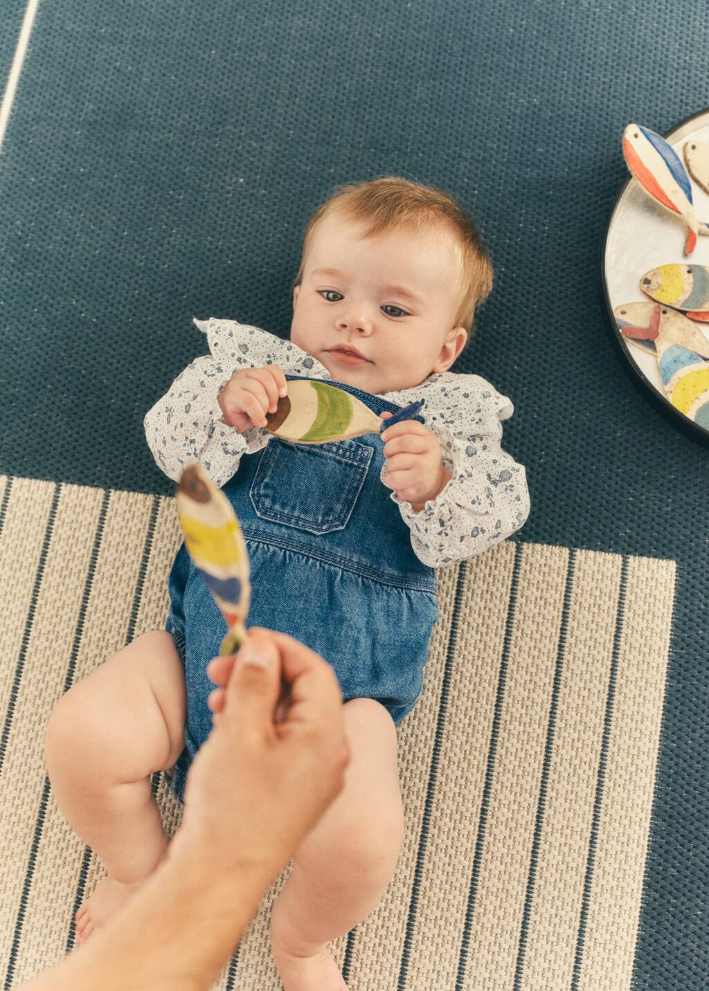 Denim cotton romper