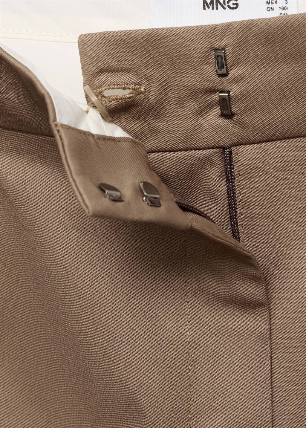 Straight cotton pants with pleats
