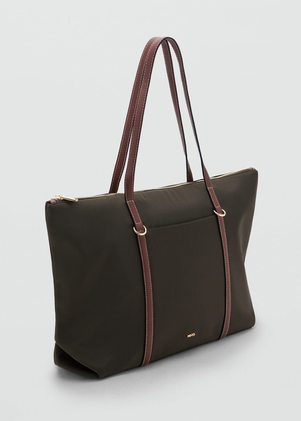 Mango Sac Cabas Anse Double Kaki - Femme - Taille Unique -  In Brown