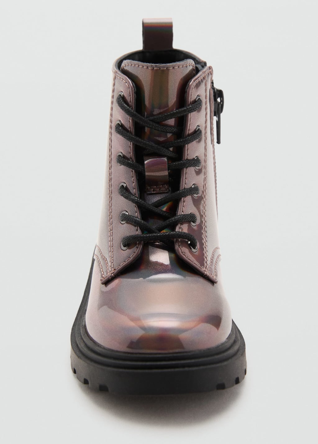 Zipped metallic boots
