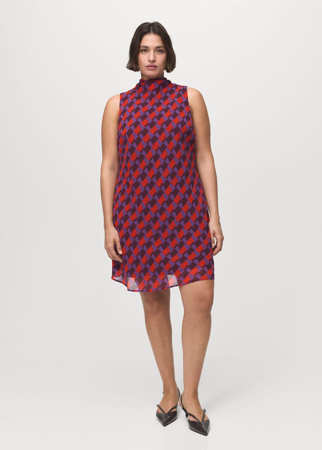 Printed dress with bow detail