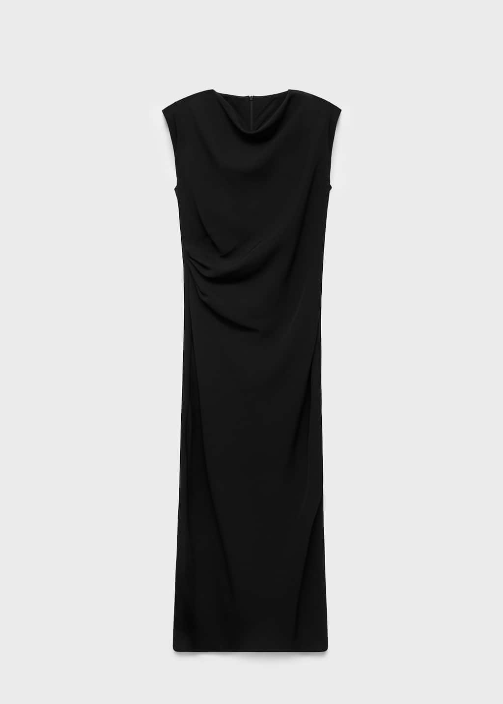 Mango Asymmetrical Knotted Dress In Black
