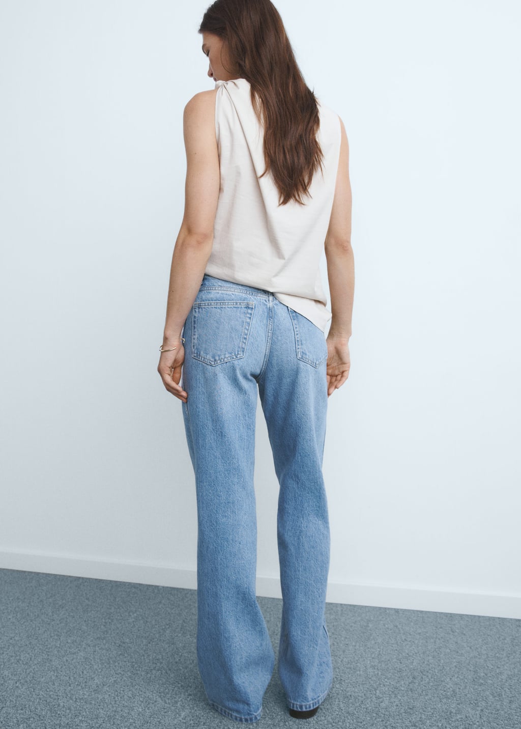 High waist straight jeans