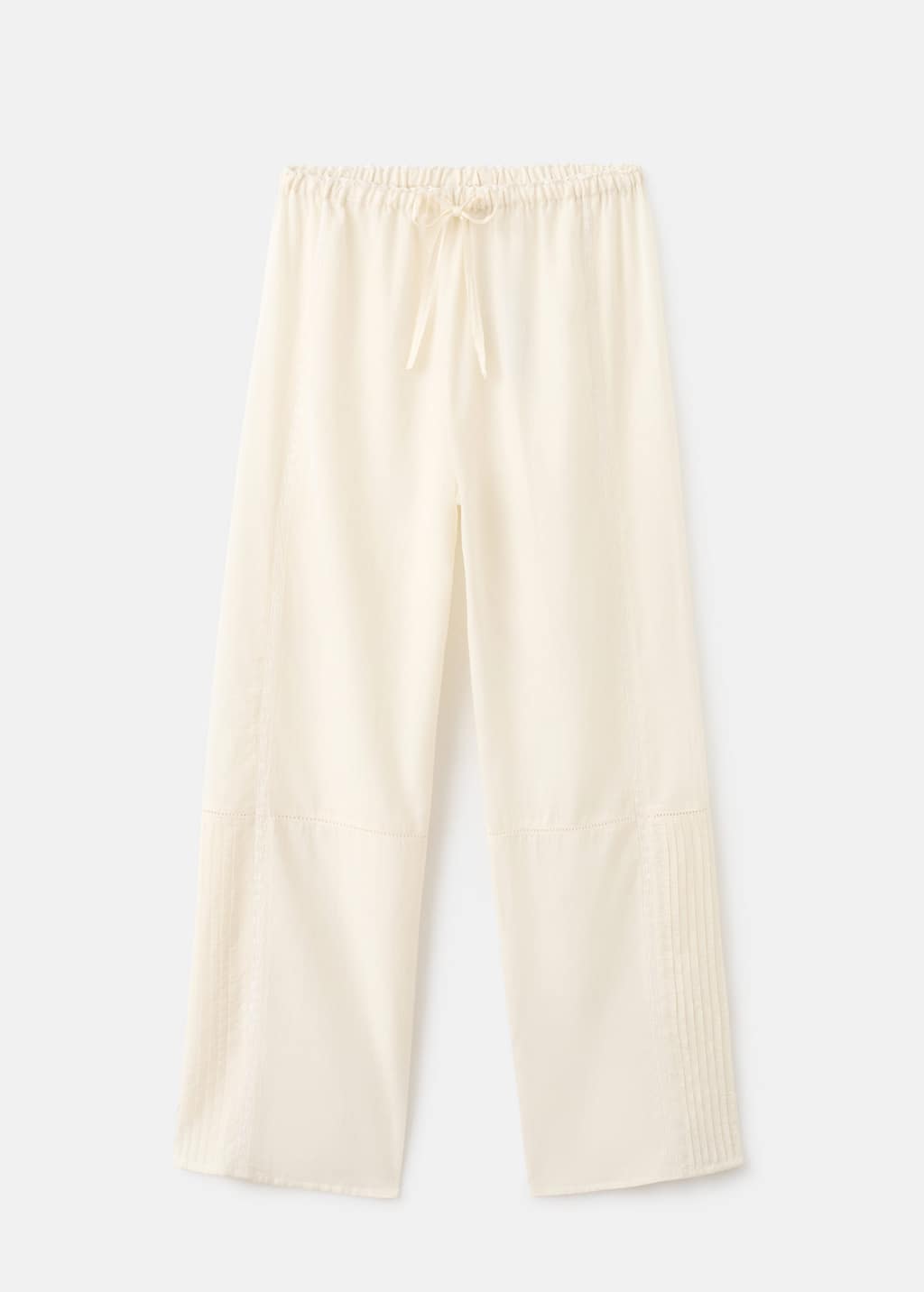 Mango Lace Trim Cotton Blend Pajamas In Neutral