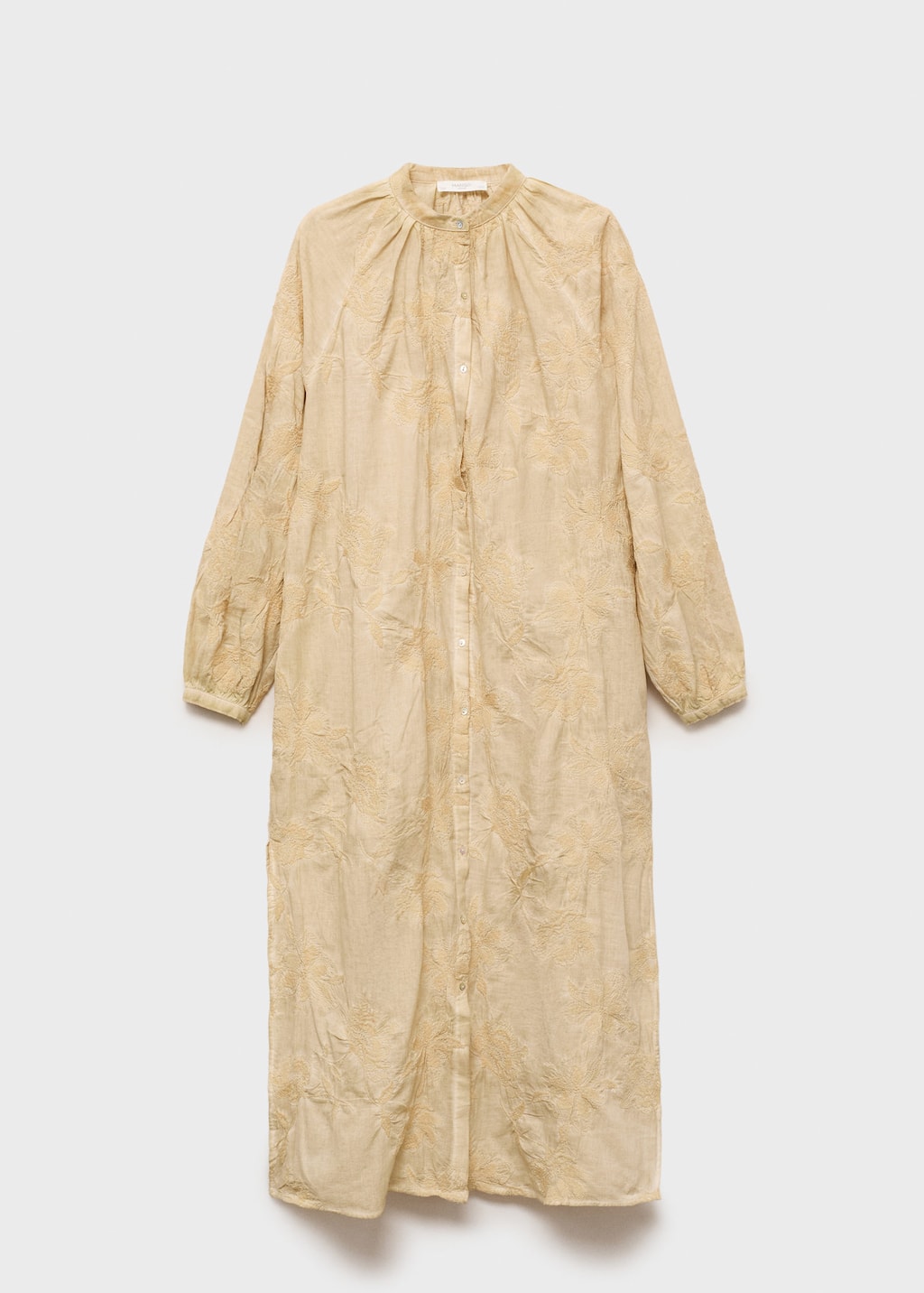 Overdyed embroidered cotton nightdress