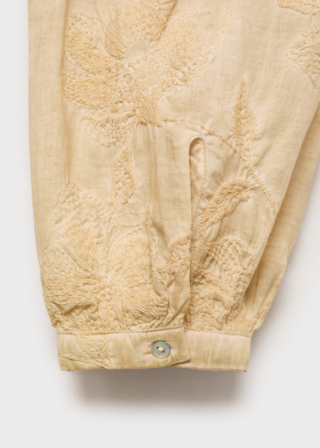 Overdyed embroidered cotton nightdress