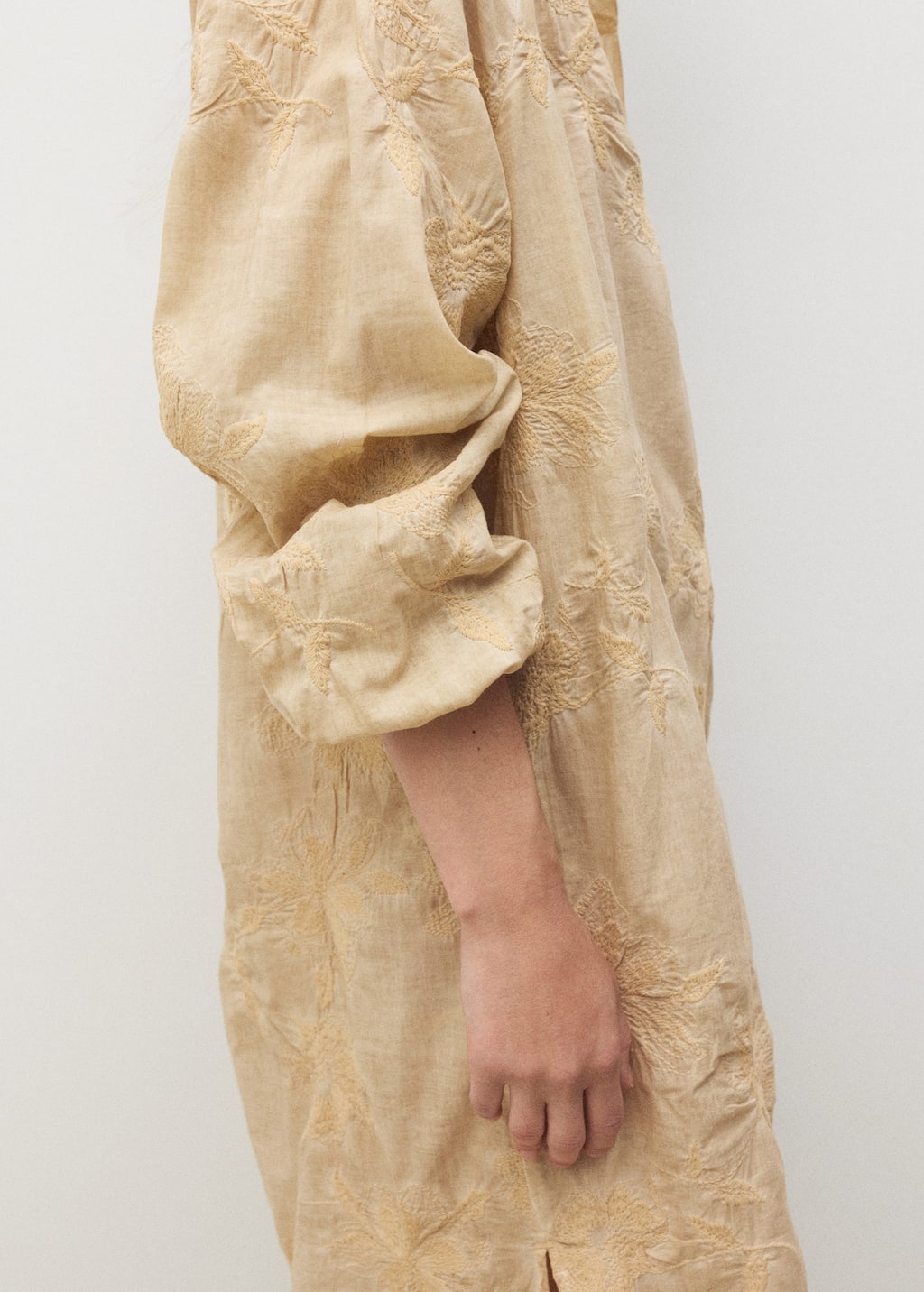 Overdyed embroidered cotton nightdress