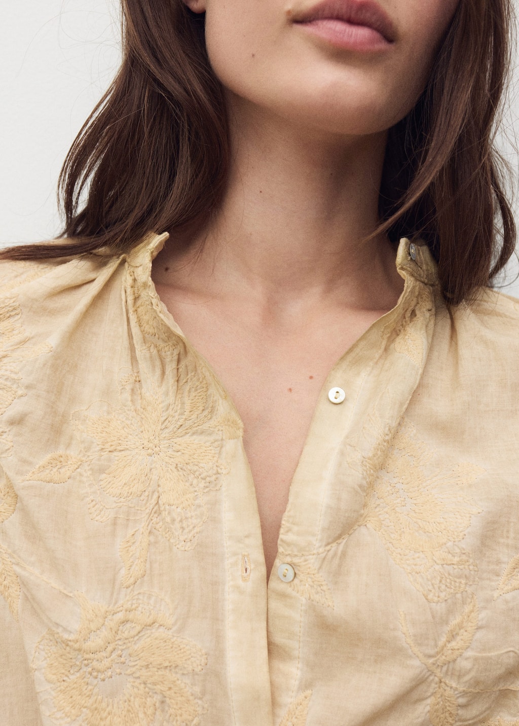 Overdyed embroidered cotton nightdress