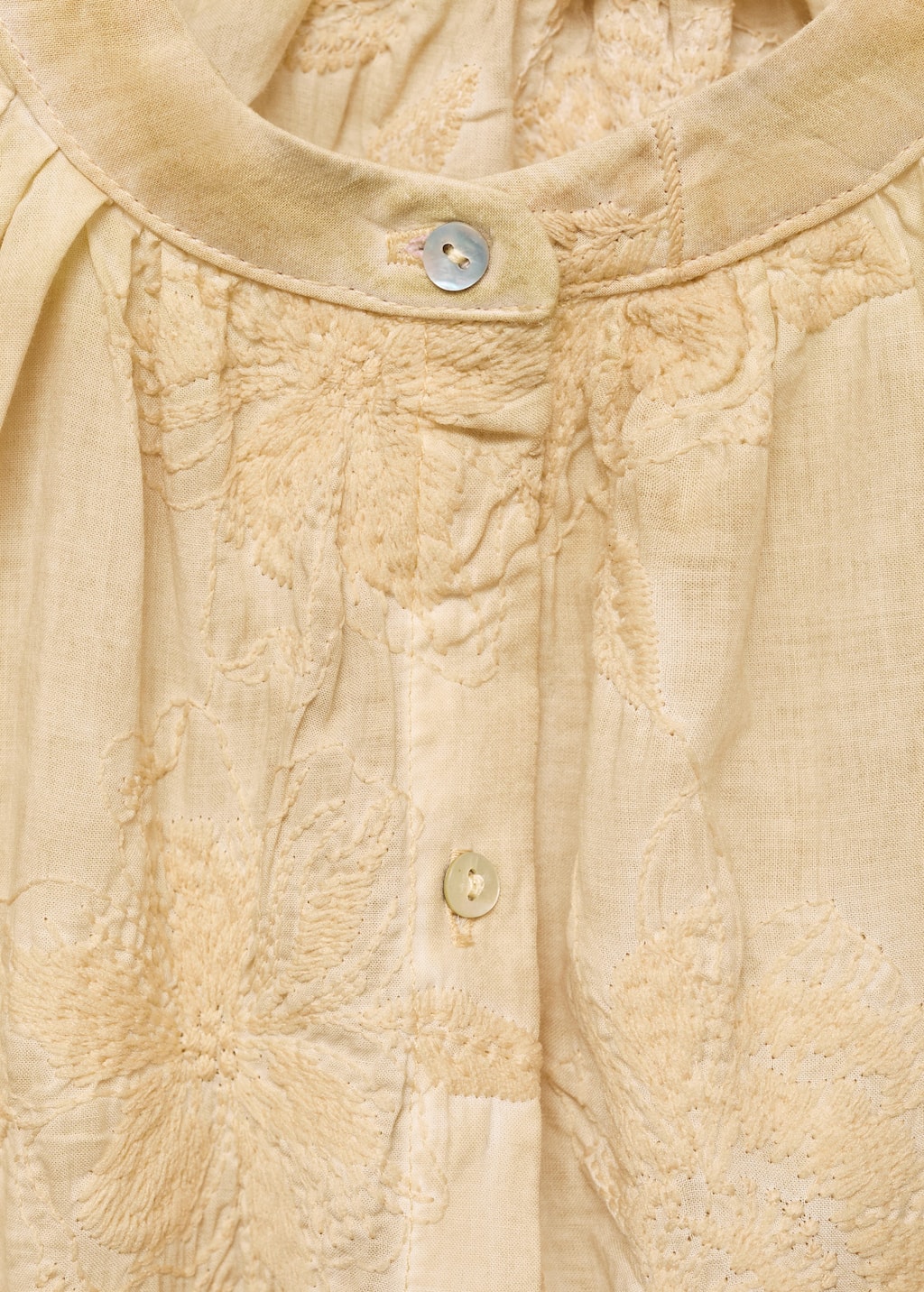 Overdyed embroidered cotton nightdress