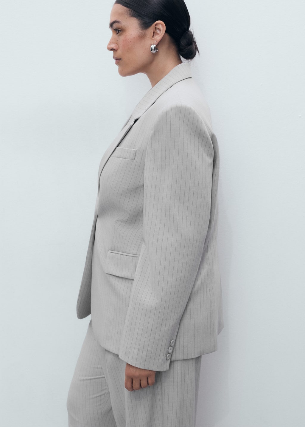 Pinstripe suit jacket