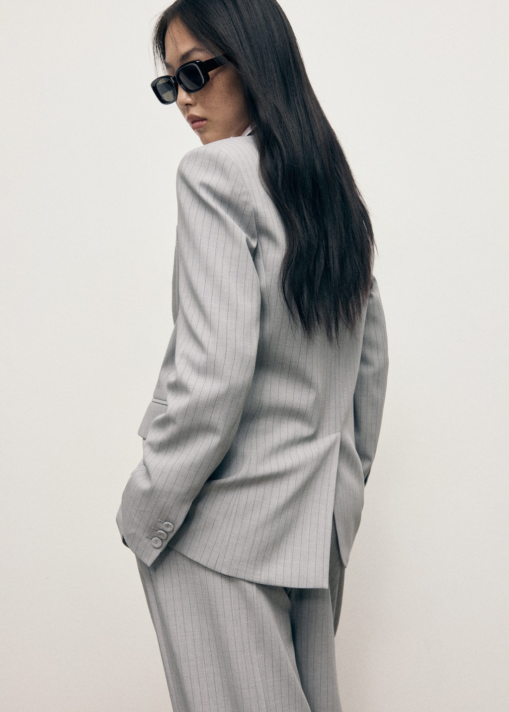 Pinstripe suit jacket