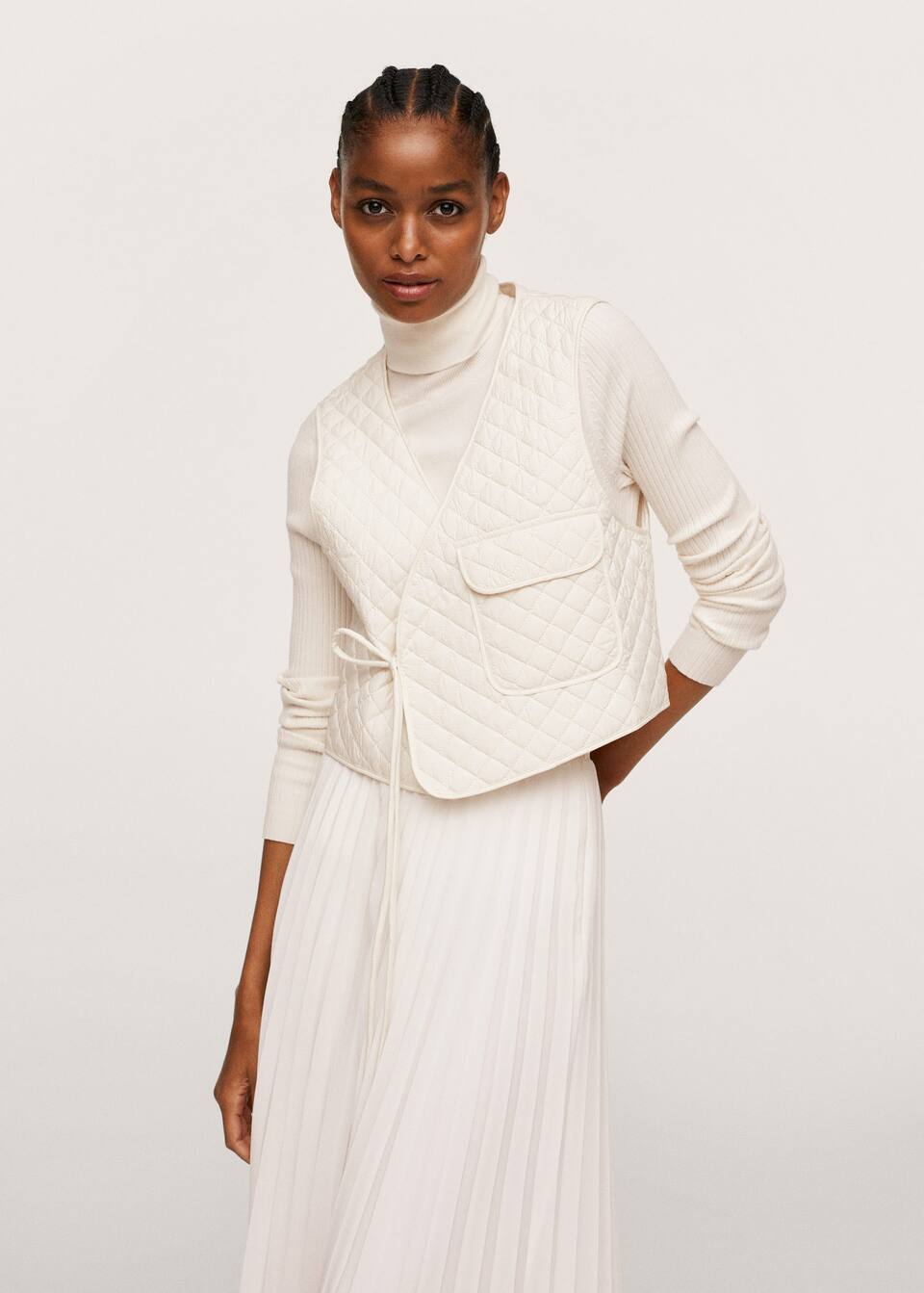Wrapped quilted vest - Mango