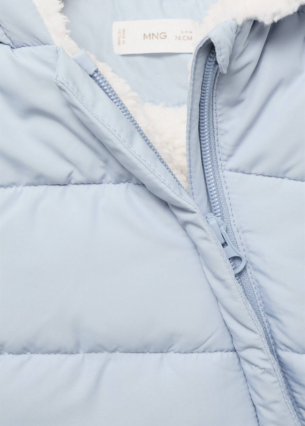 Anorak with shearling-effect hood