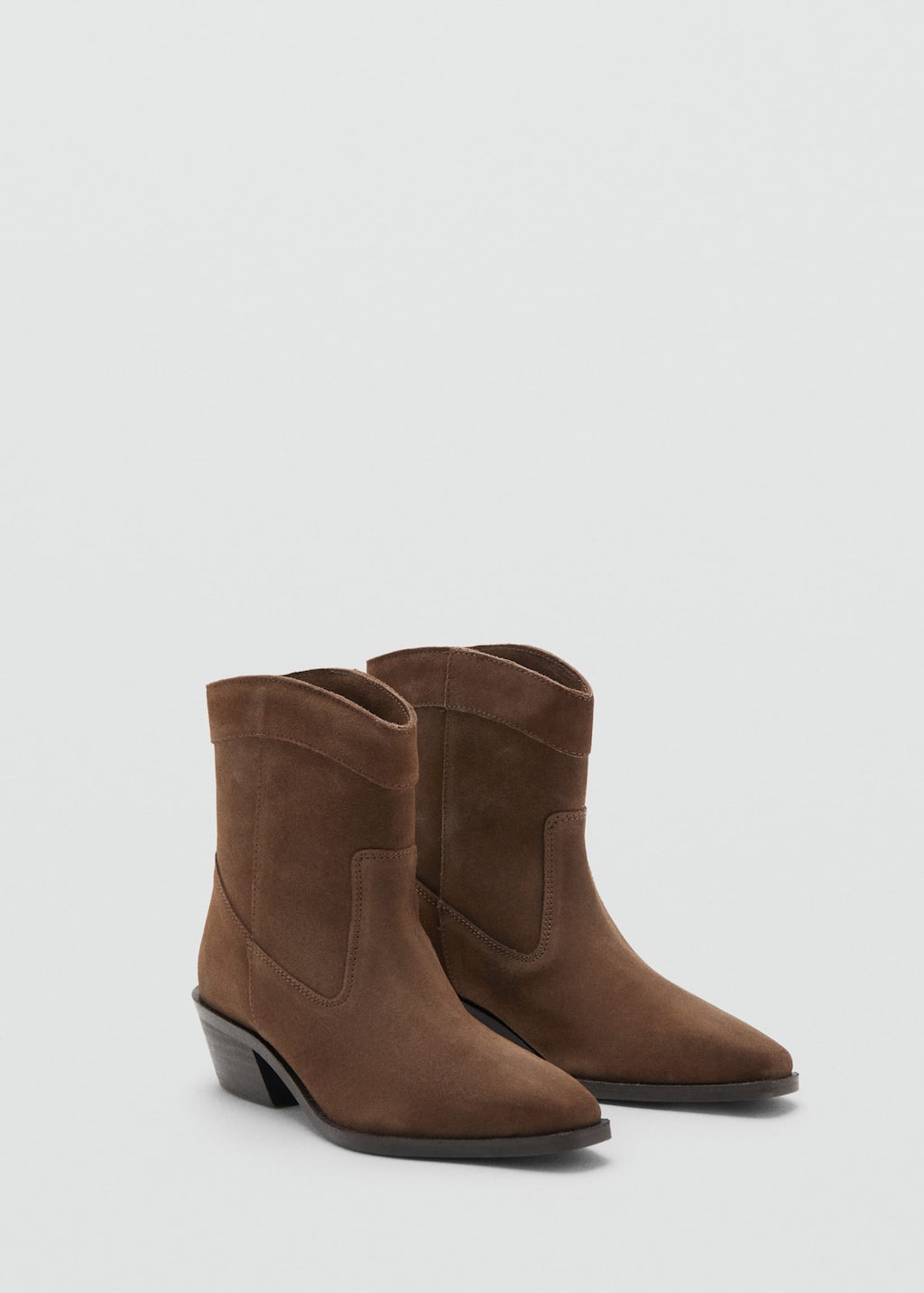 Mango Teen Suede Leather Ankle Boots In Brown