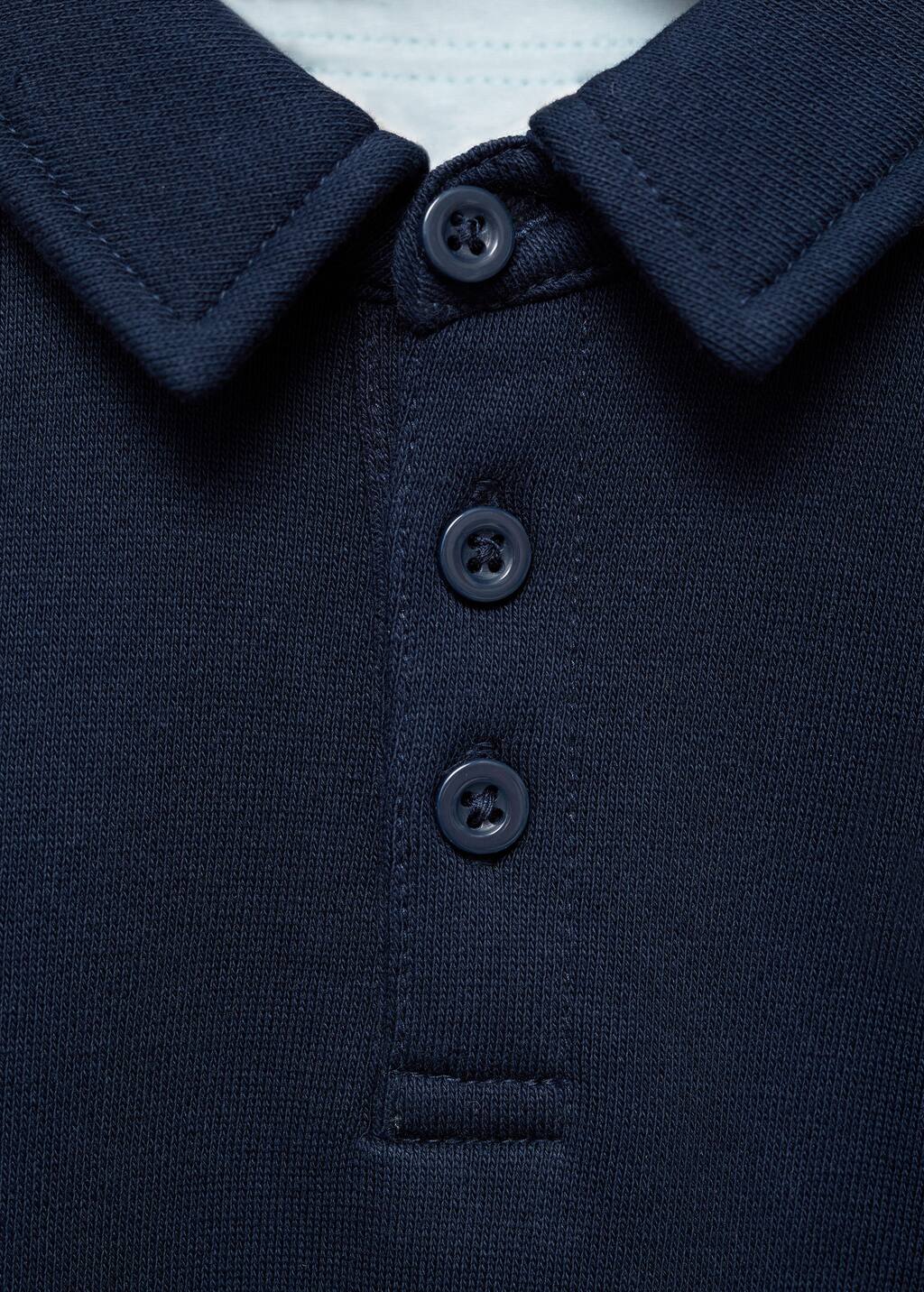 100% cotton polo-style sweatshirt