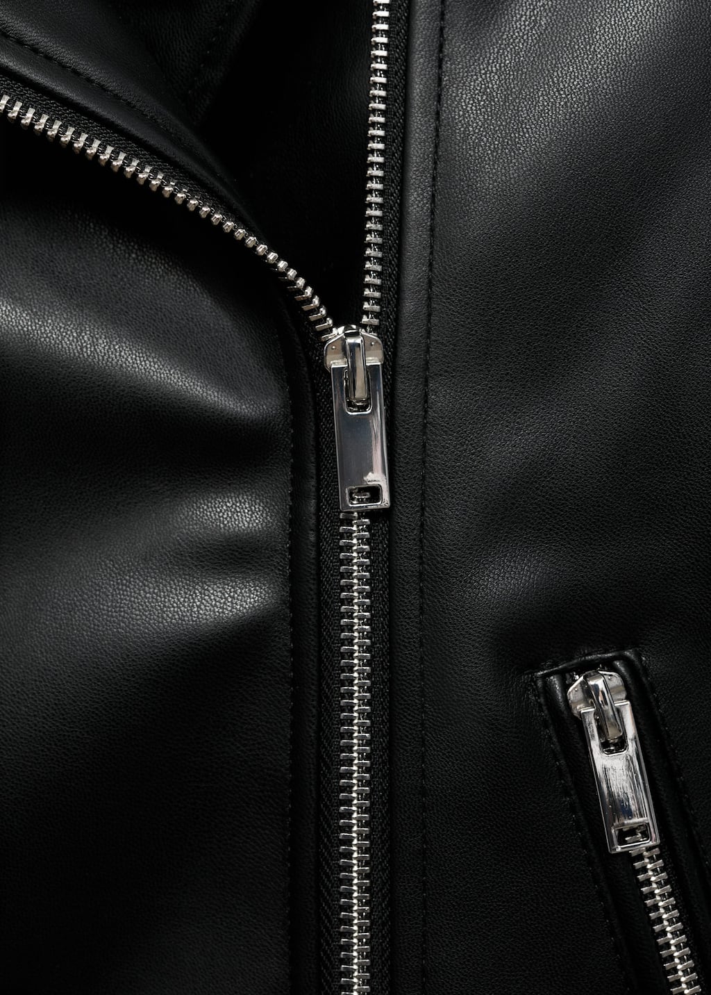 Leather-effect biker jacket