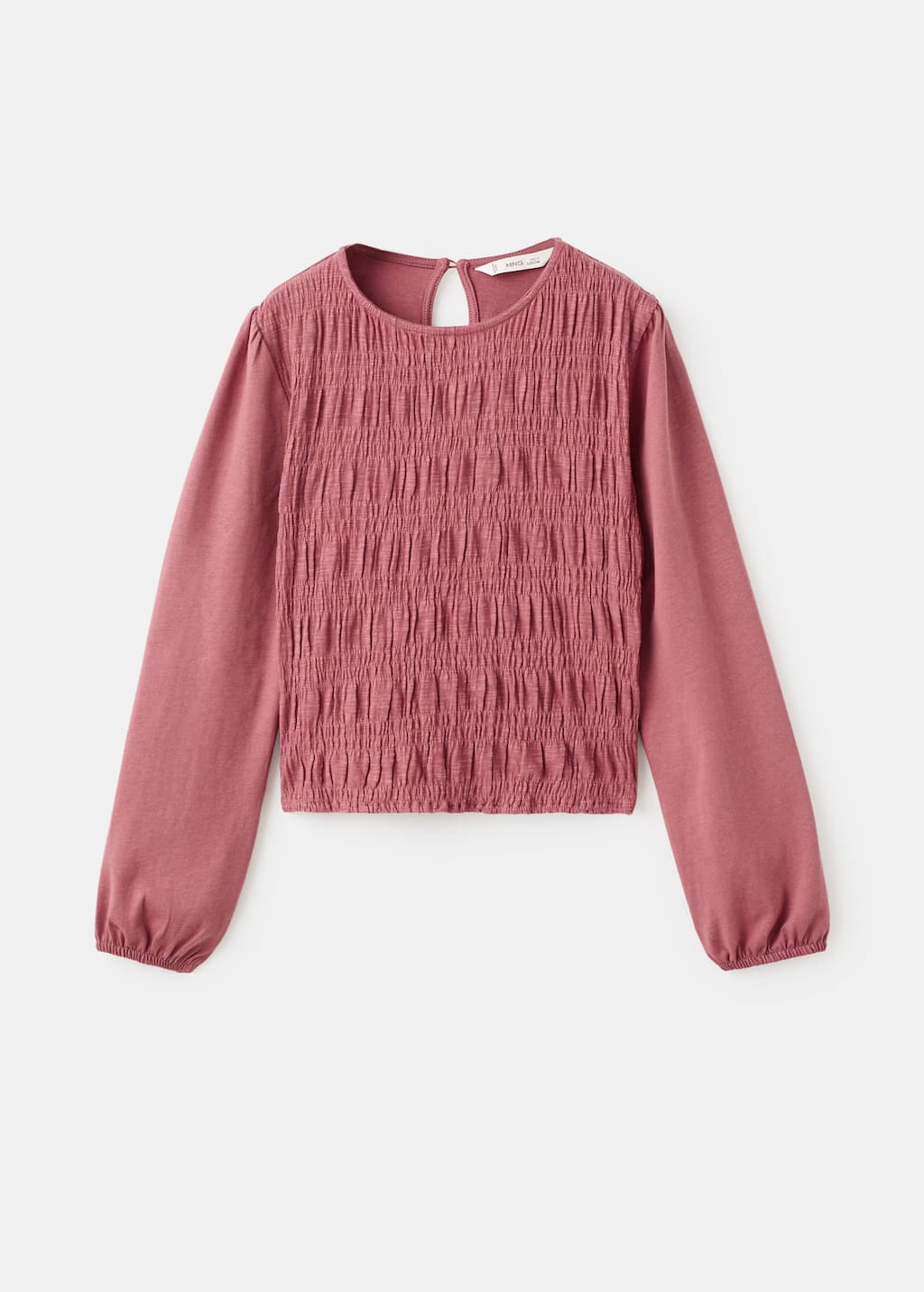 Mango Long-sleeved T-shirt With Ruffles Strawberry In Pink
