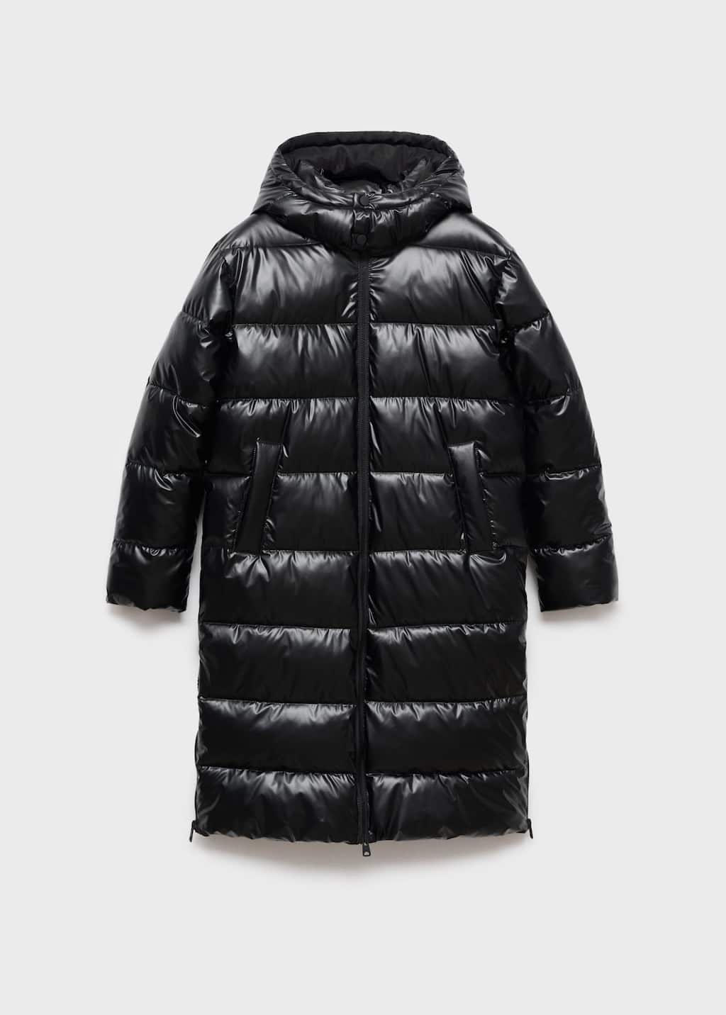 Mango Teen Quilted Skin Style Jacket Black In Black