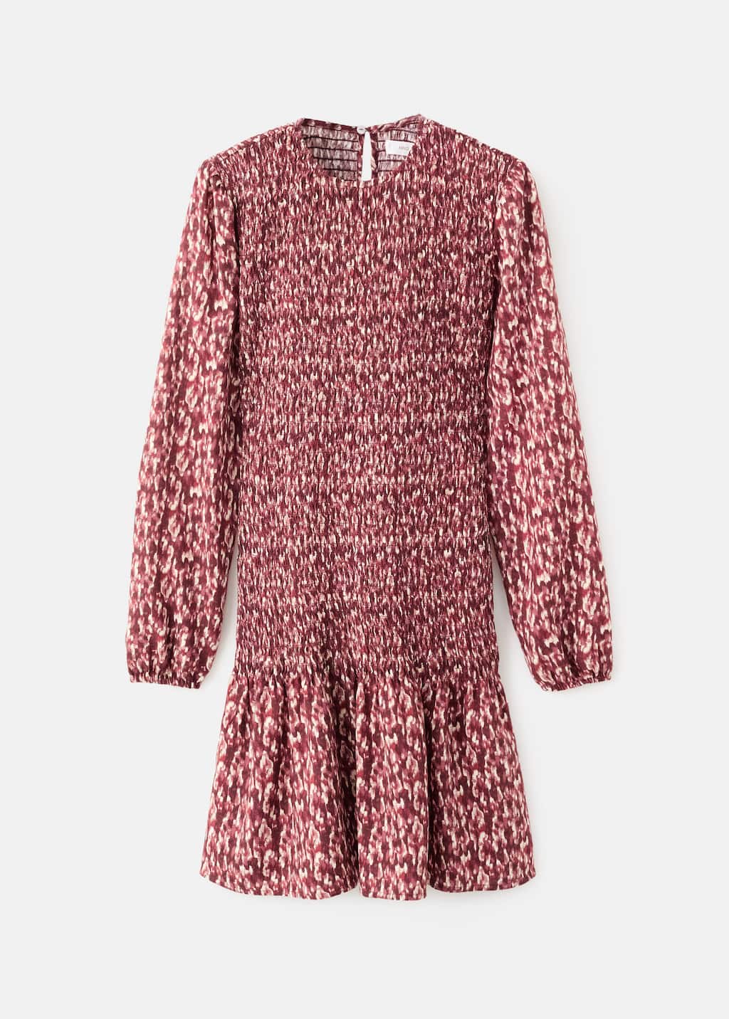 Mango Teen Printed Ruffle Dress Maroon In Multi
