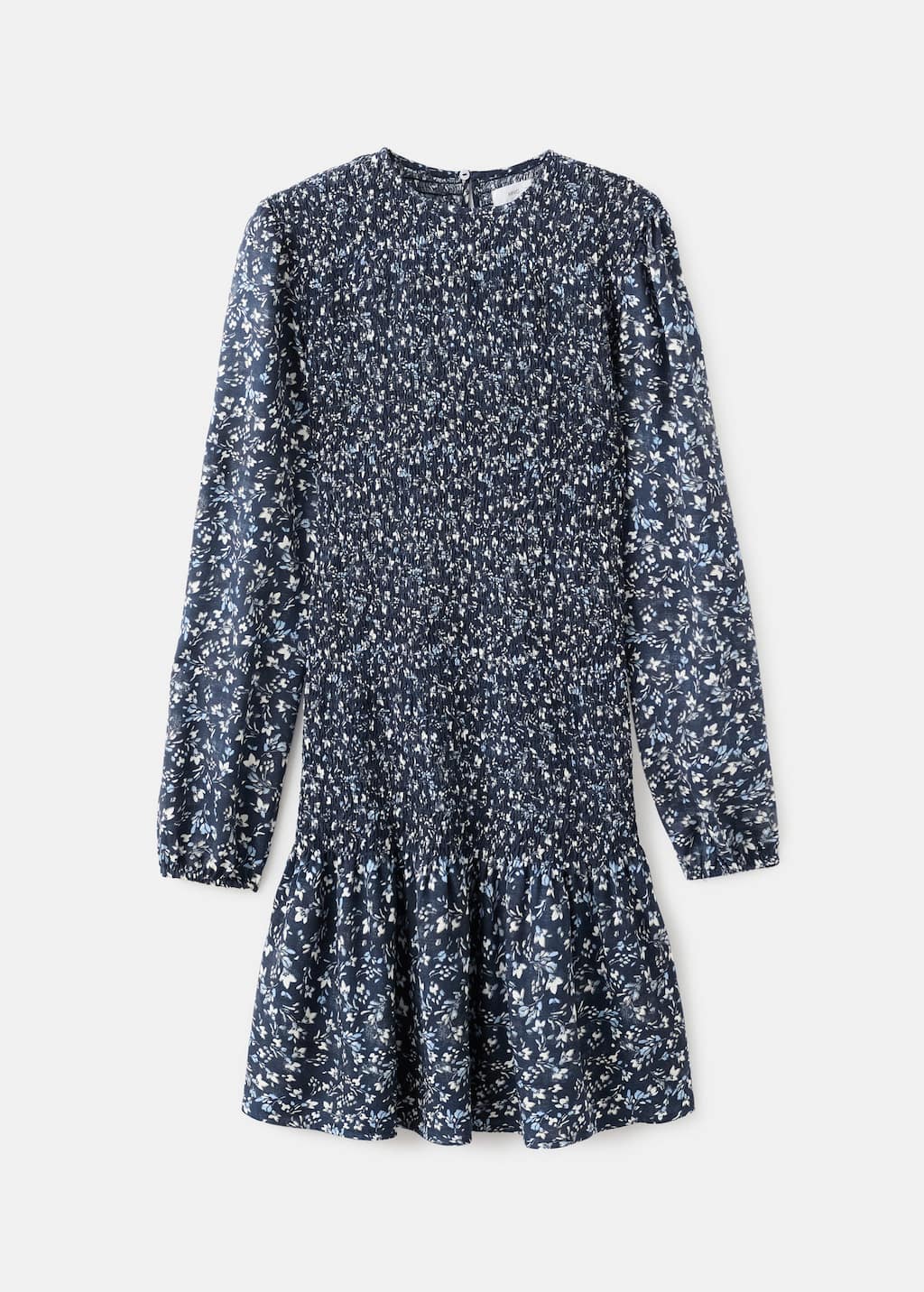 Mango Teen Ruffled Floral Dress Dark Navy In Blue