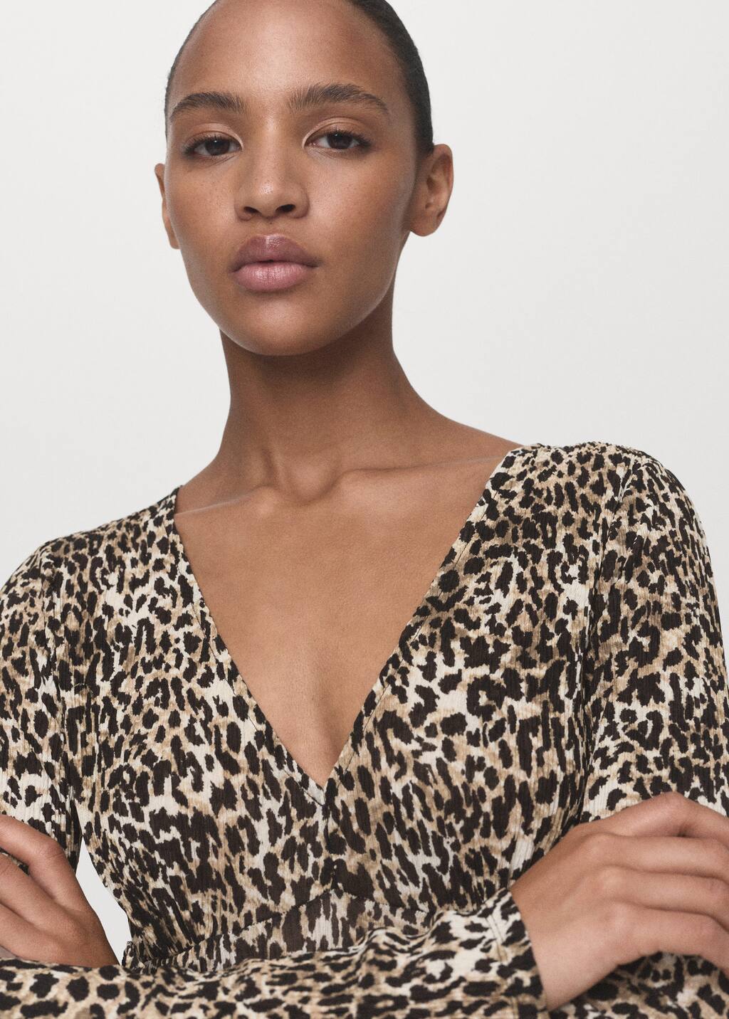 Printed V-neck dress