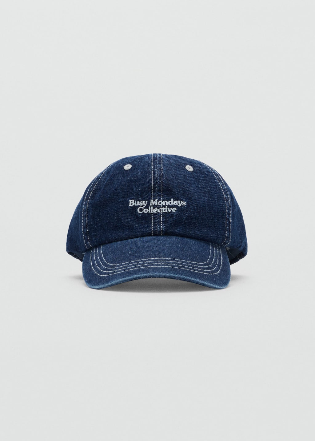 Mango Teen Embroidered Denim Cap Blue